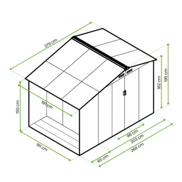 house_garden_MADISON_278x191_cm_Hardmaister_dimensions__2__b0e2 Domek metalowy ogrodowy z drewutnią Hardmaister Madison 278 × 191 cm Cold Grey