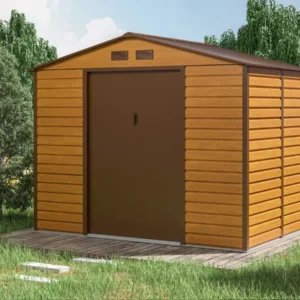 Domek metalowy ogrodowy Hardmaister Montreal 277 × 195 cm Oak Brown