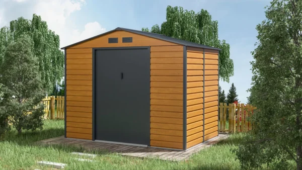Domek metalowy ogrodowy Hardmaister Montreal 277 × 195 cm Oak Grey