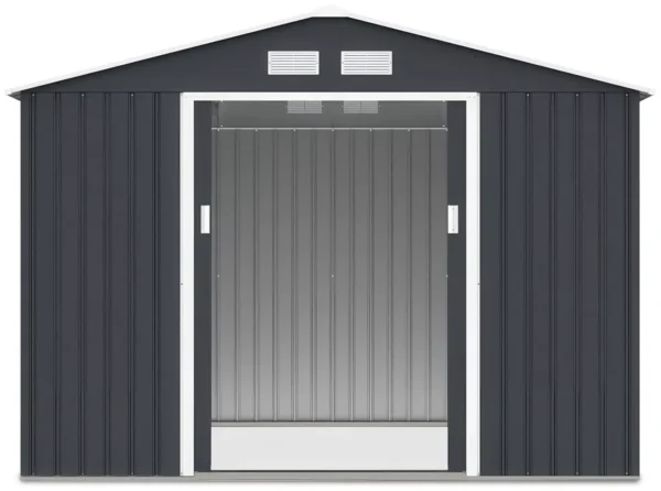 Domek metalowy ogrodowy Hardmaister Hudson 277 × 191 cm Cold Grey