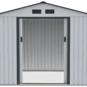Domek metalowy ogrodowy Hardmaister Hudson 277 × 191 cm Light Grey