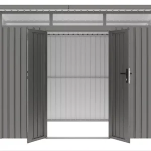 otwarty_domek_narzedziowy_658c Domek metalowy ogrodowy Hardmaister Portland 289 × 253 cm Grey Aluminium