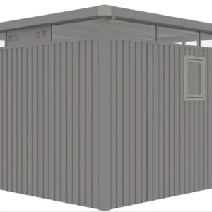 praktyczny_szary_domek_narzedziowy_z_oknem_magnetycznym_pc_1734 Domek metalowy ogrodowy Hardmaister Ottawa 294 × 294 cm Grey Aluminium