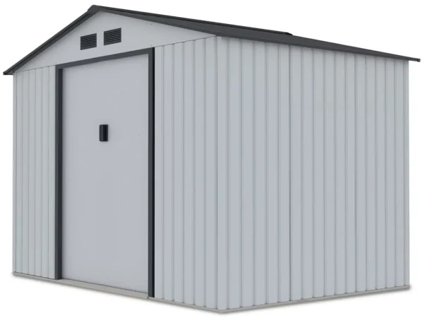 Domek metalowy ogrodowy Hardmaister Hudson 277 × 191 cm Light Grey