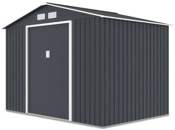 Domek metalowy ogrodowy Hardmaister Hudson 277 × 191 cm Cold Grey