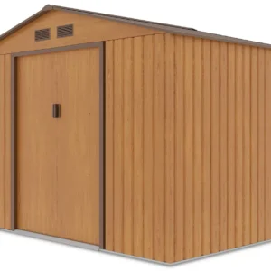 Domek metalowy ogrodowy Hardmaister Hudson 277 × 191 cm Oak Brown