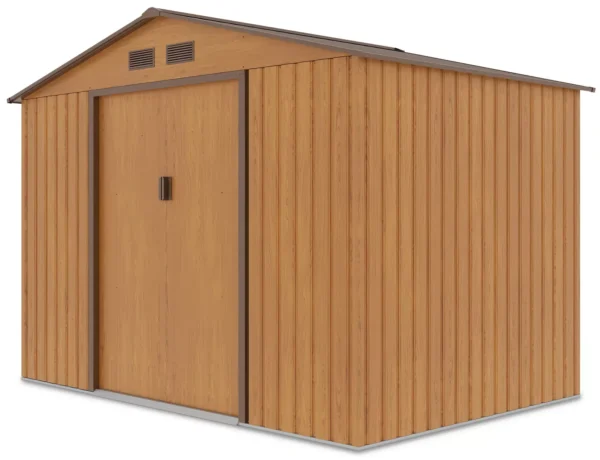 Domek metalowy ogrodowy Hardmaister Hudson 277 × 191 cm Oak Brown