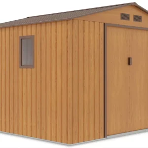 Domek metalowy ogrodowy Hardmaister Hudson 277 × 255 cm Oak Brown