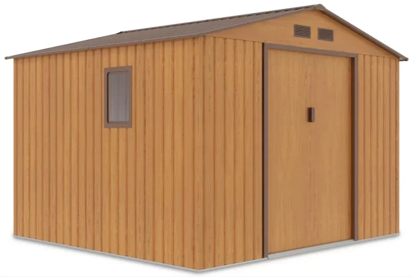 Domek metalowy ogrodowy Hardmaister Hudson 277 × 255 cm Oak Brown