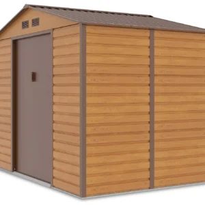 Domek metalowy ogrodowy Hardmaister Montreal 277 × 195 cm Oak Brown