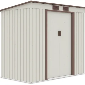 side_view_of_the_house_garden_Oregon_201x121_cm_Beige_Hardmaister_e2b3 Domek metalowy ogrodowy Hardmaister Oregon 201 × 121 cm Beige