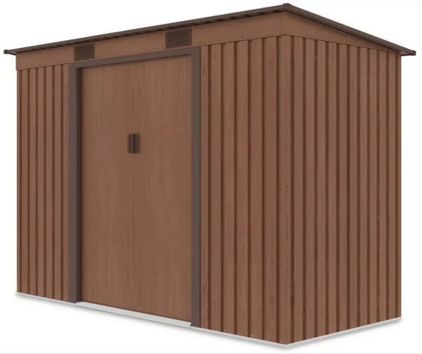 side_view_of_the_oregon_metal_tool_house_dimensions_261x121cm_55b7 Domek metalowy ogrodowy Hardmaister Oregon 261 × 121 cm Walnut