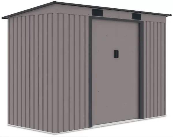 Domek metalowy ogrodowy Hardmaister Oregon 261 × 121 cm Warm Grey