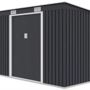 side_view_of_the_oregon_metal_tool_house_dimensions_261x121cm_eb09 Domek metalowy ogrodowy Hardmaister Oregon 261 × 121 cm Cold Grey