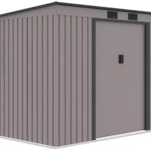 Domek metalowy ogrodowy Hardmaister Oregon 261 × 181 cm Warm Grey