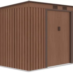 side_view_of_the_oregon_metal_tool_house_dimensions_261x171cm_535b Domek metalowy ogrodowy Hardmaister Oregon 261 × 181 cm Walnut
