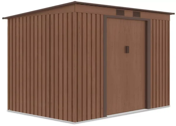 side_view_of_the_oregon_metal_tool_house_dimensions_261x171cm_535b Domek metalowy ogrodowy Hardmaister Oregon 261 × 181 cm Walnut