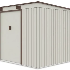 side_view_of_the_oregon_metal_tool_house_dimensions_261x241cm_4943 Domek metalowy ogrodowy Hardmaister Oregon 261 × 241 cm Beige