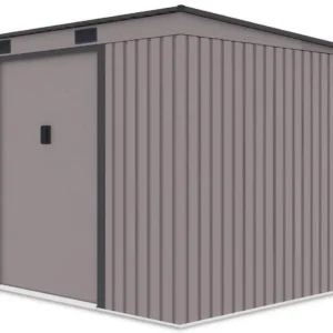 side_view_of_the_oregon_metal_tool_house_dimensions_261x241cm_a0e4 Domek metalowy ogrodowy Hardmaister Oregon 261 × 241 cm Warm Grey