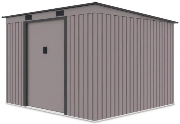 side_view_of_the_oregon_metal_tool_house_dimensions_261x241cm_a0e4 Domek metalowy ogrodowy Hardmaister Oregon 261 × 241 cm Warm Grey