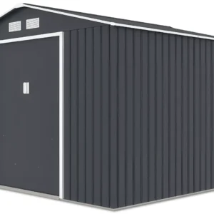 side_view_of_the_tool_house_Hudson_277x255_cm_Hardmaister_a50a Domek metalowy ogrodowy Hardmaister Hudson 277 × 255 cm Cold Grey
