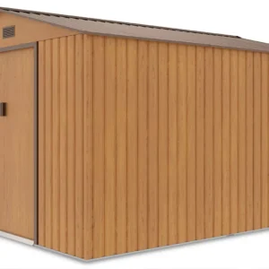 side_view_of_the_tool_house_Hudson_277x319_cm_Oak_Brown_Hardmaister_79dc Domek metalowy ogrodowy Hardmaister Hudson 277 × 319 cm Oak Brown