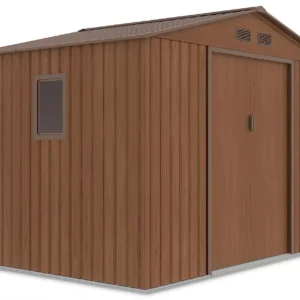 Domek metalowy ogrodowy Hardmaister Hudson 277 × 191 cm Walnut