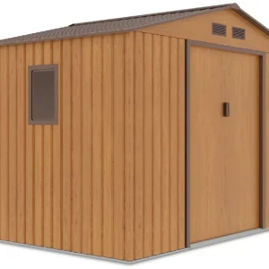 Domek metalowy ogrodowy Hardmaister Hudson 277 × 191 cm Oak Brown