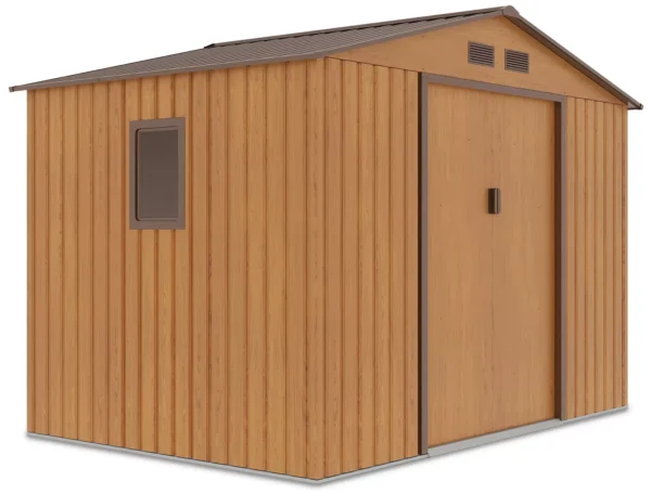 Domek metalowy ogrodowy Hardmaister Hudson 277 × 191 cm Oak Brown