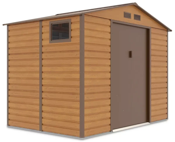 Domek metalowy ogrodowy Hardmaister Montreal 277 × 195 cm Oak Brown