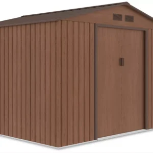 Domek metalowy ogrodowy z drewutnią Hardmaister Madison 342 × 255 cm Walnut
