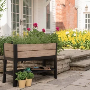 skrzynia-do-uprawy-deco-ashwood-keter-na-tarasie Skrzynia do uprawy Keter Deco Ashwood 113 cm