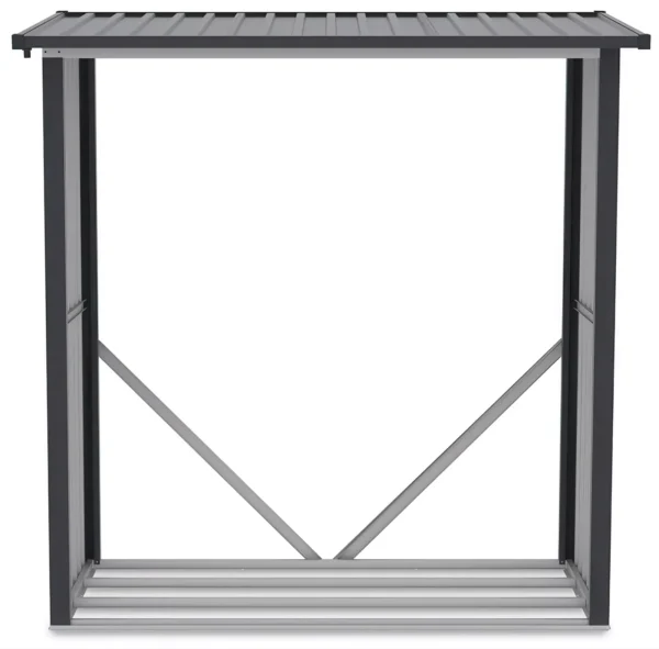 solid_denver_woodshed_made_of_light_grey_colored_metal_from_hardmaister_db26 Drewutnia metalowa ogrodowa Hardmaister Denver 182 × 89 cm Light Grey