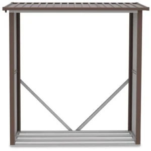 solid_denver_woodshed_made_of_oak_colored_metal_from_hardmaister_208a Drewutnia metalowa ogrodowa Hardmaister Denver 182 × 89 cm Oak Brown