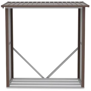solid_denver_woodshed_made_of_walnut_colored_metal_from_hardmaister_8056 Drewutnia metalowa ogrodowa Hardmaister Denver 182 × 89 cm Walnut