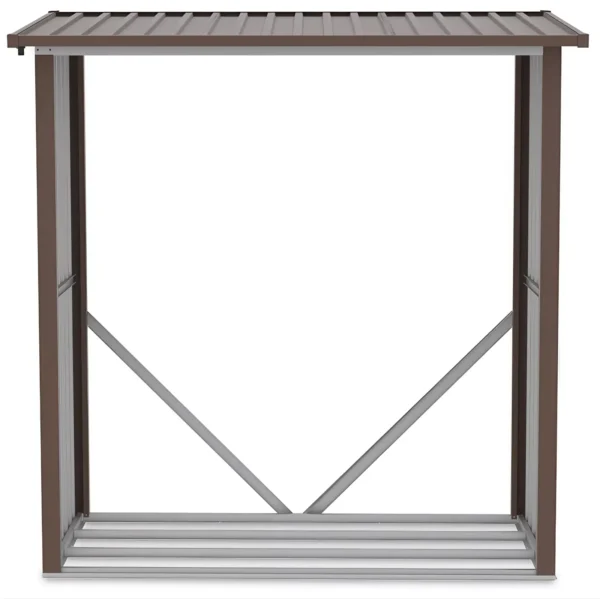 solid_denver_woodshed_made_of_walnut_colored_metal_from_hardmaister_8056 Drewutnia metalowa ogrodowa Hardmaister Denver 182 × 89 cm Walnut
