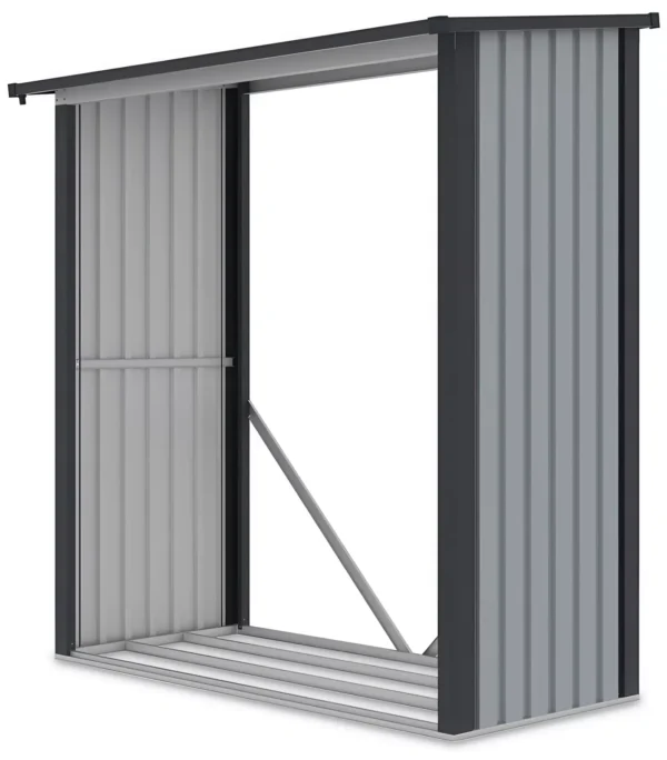 spacious_and_comfortable_denver_garden_woodshed_with_dimensions_182x89cm_752f Drewutnia metalowa ogrodowa Hardmaister Denver 182 × 89 cm Light Grey