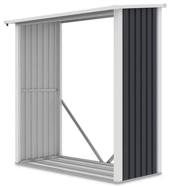 spacious_and_comfortable_denver_garden_woodshed_with_dimensions_182x89cm_93f8 Drewutnia metalowa ogrodowa Hardmaister Denver 182 × 89 cm Cold Grey