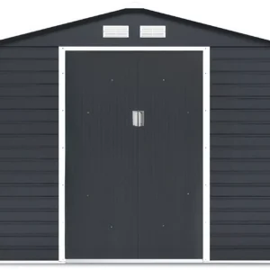 the_front_of_the_house_garden_MONTREAL_277x195_cm_Cold_Grey_Hardmaister_dd0a Domek metalowy ogrodowy Hardmaister Montreal 277 × 195 cm Cold Grey