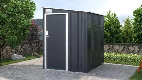 Domek metalowy ogrodowy Hardmaister Jasper 150 × 194 cm Cold Grey