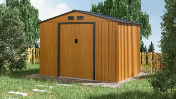 Domek metalowy ogrodowy Hardmaister Hudson 277 × 191 cm Oak Grey