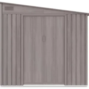 tool_house_JASPER_214x257_cm_Light_Wood_hardmaister_front_view_roof_with_a_slop_6909 Domek metalowy ogrodowy Hardmaister Jasper 214 × 257 cm Light Wood