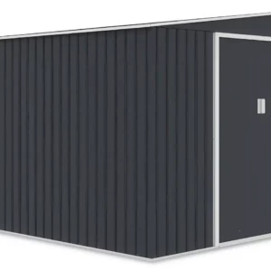 tool_house_Jasper_279x321_cm_Cold_Grey_hardmaister_view_of_door_and_left_side_544e Domek metalowy ogrodowy Hardmaister Jasper 279 × 321 cm Cold Grey