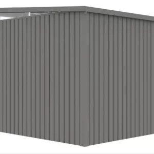 ujecie_pod_katem_na_tyl_szarego_domku_ogrodowego_na_narzedzia_2184 Domek metalowy ogrodowy Hardmaister Portland 289 × 318 cm Grey Aluminium