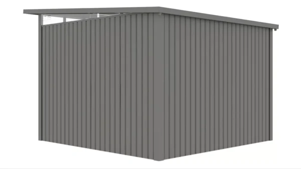 ujecie_pod_katem_na_tyl_szarego_domku_ogrodowego_na_narzedzia_2184 Domek metalowy ogrodowy Hardmaister Portland 289 × 318 cm Grey Aluminium