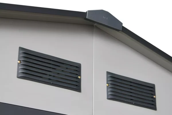 ventilation_in_house_garden_Montreal_277x323_cm_Light_Grey_Hardmaister_c6ad Domek metalowy ogrodowy Hardmaister Montreal 277 × 323 cm Light Grey