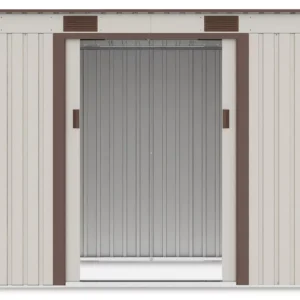 Domek metalowy ogrodowy Hardmaister Oregon 261 × 121 cm Beige