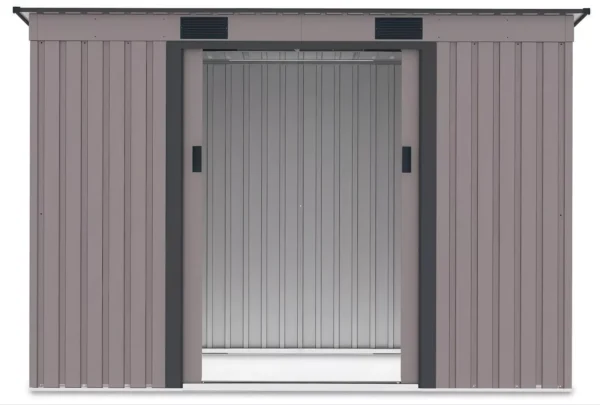Domek metalowy ogrodowy Hardmaister Oregon 261 × 121 cm Warm Grey