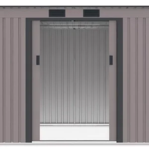 Domek metalowy ogrodowy Hardmaister Oregon 261 × 181 cm Warm Grey
