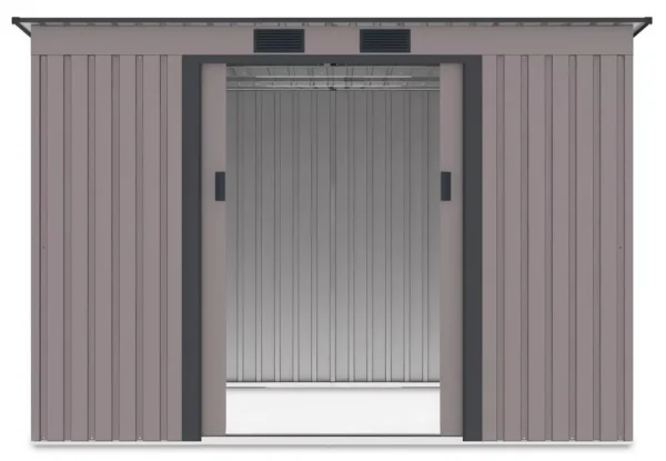 Domek metalowy ogrodowy Hardmaister Oregon 261 × 181 cm Warm Grey